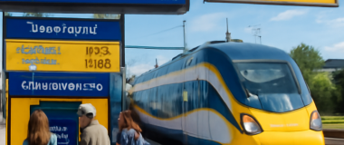 Részletes, színes digitális festmény egy futurisztikus városról, ahol lebegő autók és neonfények világítanak az éjszakában, emberek sétálnak az utcán modern ruhákban.